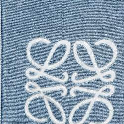 Pre Owned Loewe Blue Denim Anagram Detail Cropped Jeans S Waist 27"