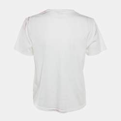 Pre Owned تي شيرت لويفي أبيض قطن بطباعة رقمية بأناجرام رقبة دائرية مقاس متوسط - ميديام