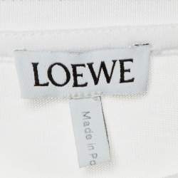 Pre Owned تي شيرت لويفي أبيض قطن بطباعة رقمية بأناجرام رقبة دائرية مقاس متوسط - ميديام