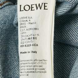 Pre Owned Loewe Blue Leather Trim Denim Worker Jacket S