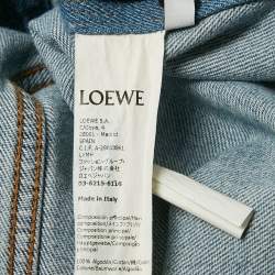 Pre Owned Loewe Blue Leather Trim Denim Worker Jacket S