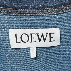 Pre Owned Loewe Blue Leather Trim Denim Worker Jacket S