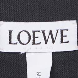 Pre Owned Loewe Black/White Zig Zag Print Crepe Midi Skirt S