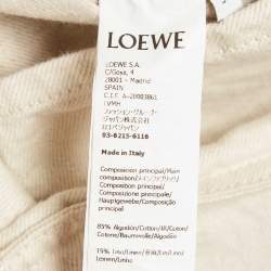 Pre Owned Loewe Cream Denim Leather Trim Workwear Jacket XS
