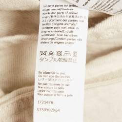 Pre Owned Loewe Cream Denim Leather Trim Workwear Jacket XS