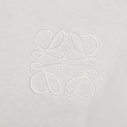 Pre Owned Loewe White Anagram Embroidered Cotton High Low T-Shirt M