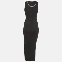 Pre Owned Loewe Black Anagram Rib Knit Tank Maxi Dress M 