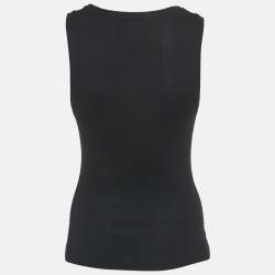Pre Owned Loewe Black Anagram Embroidery Rib Knit Tank Top M