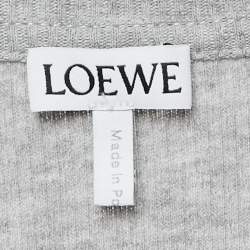 Pre Owned بلوزة مضلعة حياكة بتطريز أناجرام رمادي من لوفي مقاس متوسط