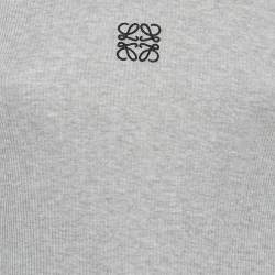 Pre Owned بلوزة مضلعة حياكة بتطريز أناجر ام رمادي من لوفي مقاس متوسط