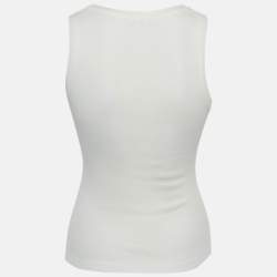 Pre Owned Loewe Off-White Anagram Embroidery Rib Knit Tank Top S