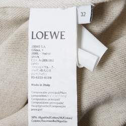 Pre Owned Loewe Beige Leather Trim Denim Worker Jacket XS