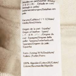 Pre Owned Loewe Ecru Logo Leather Trim Workwear Denim Jacket S