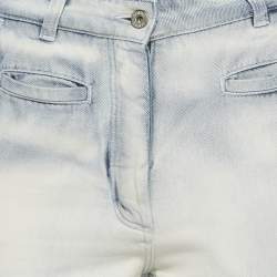 Pre Owned Loewe x Paula's Ibiza Blue Faded Denim Raw Edge Jeans S Waist 26"