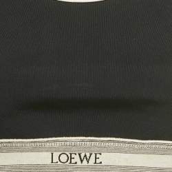 Pre Owned Loewe Black Stretch Knit Logo Waist Crop Tank Top M