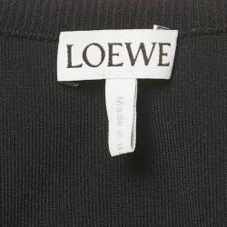 Pre Owned Loewe Black Stretch Knit Logo Waist Crop Tank Top M