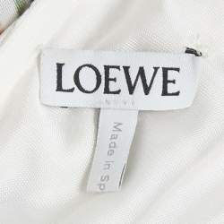 Pre Owned Loewe White Floral Print Jersey Asymmetric Maxi Dress XL