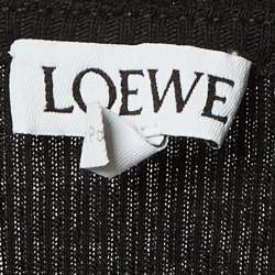 Pre Owned Loewe Black Anagram Embroidered Cotton Tank Top M