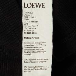 Pre Owned Loewe Black Anagram Embroidered Cotton Tank Top M