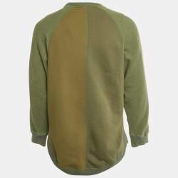 مملوكة مسبقًا Loewe Olive Green Logo Embroidered Cotton Jumper S