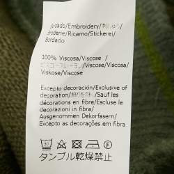 مملوكة مسبقًا Loewe Olive Green Logo Embroidered Cotton Jumper S