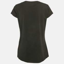 Pre Owned تي شيرت لويفي أسود مطرز بشعار أناجرام جيرسي مقاس متوسط - ميديام