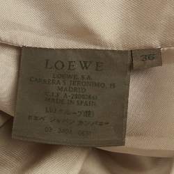 Pre Owned Loewe Beige Suede Double Breasted Coat S