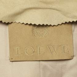 Pre Owned Loewe Beige Suede Double Breasted Coat S