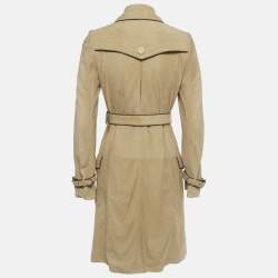 Pre Owned Loewe Beige Suede Double Breasted Coat S