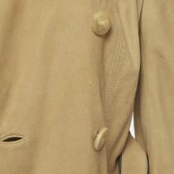 Pre Owned Loewe Beige Suede Double Breasted Coat S