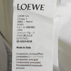 Pre Owned Loewe White Cotton Logo Band Detail Crop Shirt & Black Wool Asymmetric Skirt  M/XS