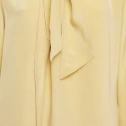 Pre Owned بلوزة لويفي حرير صفراء بتفاصيل أمامية مقاس صغير - سمول