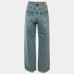 Pre Owned Loewe Blue Washed Crossover Waist Denim Jeans M Waist 28"