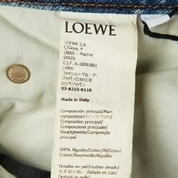 Pre Owned Loewe Blue Washed Crossover Waist Denim Jeans M Waist 28"