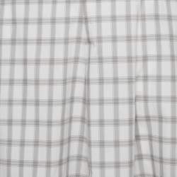 مملوكة مسبقًا تنورة لويفي قطن بطبعة مربعات أبيض/رمادي بطبقات وسطى مقاس صغير (سمول)