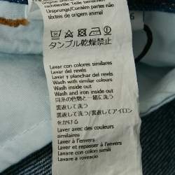 Pre Owned جينز لويفي دنيم أزرق بتفاصيل أناغرام مقصوص صغير بخصر 27 بوصة