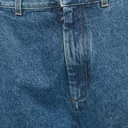 Pre Owned جينز لويفي دنيم أزرق بتفاصيل أناغرام مقصوص صغير بخصر 27 بوصة