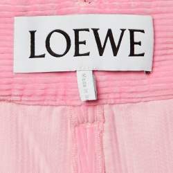 Pre Owned Loewe Pink Anagram Corduroy Baggy Pants XL