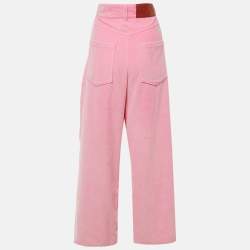 Pre Owned Loewe Pink Anagram Corduroy Baggy Pants XL