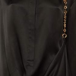 مملوكة مسبقًا Loewe Black Silk Chain Detail Shirt Maxi Dress XXL