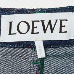 مملوكة مسبقًا Loewe Multicolor Patchwork Denim Wide Leg Jeans M/Waist 30"