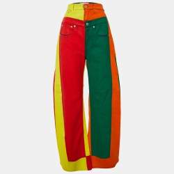 مملوكة مسبقًا Loewe Multicolor Patchwork Denim Wide Leg Jeans M/Waist 30"