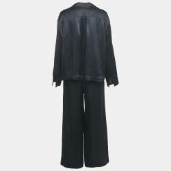 Pre Owned مجموعة لووي بطبعة شعار أناغرام من الساتان الأسود مقاس كبير / وسط