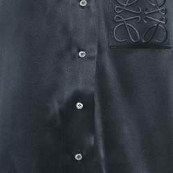 Pre Owned مجموعة لووي بطبعة شعار أناغرام من الساتان الأسود مقاس كبير / وسط