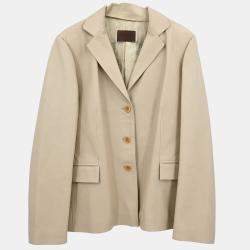 Pre Owned Loewe Single Breasted Jacket Beige C.I.F.A Size XL