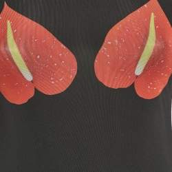 Pre Owned Loewe Black Mesh Anthurium Printed Full Sleeves Top S