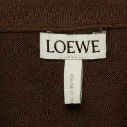مملوكة مسبقًا Loewe Brown Silk Anagram Embroidered Shirt S