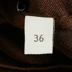 مملوكة مسبقًا Loewe Brown Silk Anagram Embroidered Shirt S