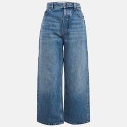 Pre Owned Loewe Blue Denim Wide Leg Jeans L