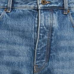 Pre Owned Loewe Blue Denim Wide Leg Jeans L